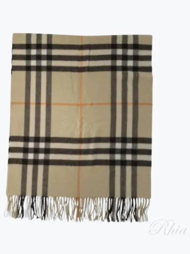 Wide Check Cashmere Scarf Beige - BURBERRY - BALAAN 2