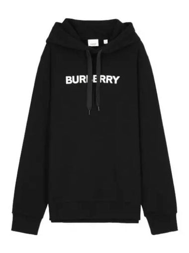 logo print hoodie black - BURBERRY - BALAAN 1