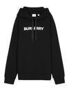 Logo Print Cotton Hoodie Black - BURBERRY - BALAAN 2