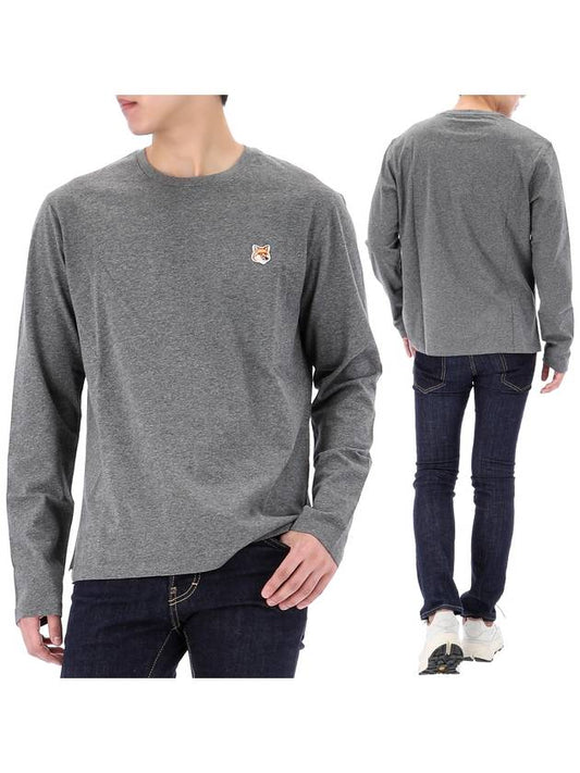 Fox Head Patch Regular Long Sleeve T Shirt Dark Gray - MAISON KITSUNE - BALAAN 2