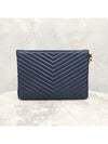 Lux You Matelasse Navy Strap Clutch 559193 - SAINT LAURENT - BALAAN 3