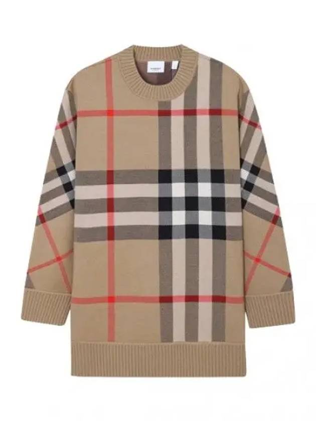 Check technical wool jacquard sweater women s knit - BURBERRY - BALAAN 1