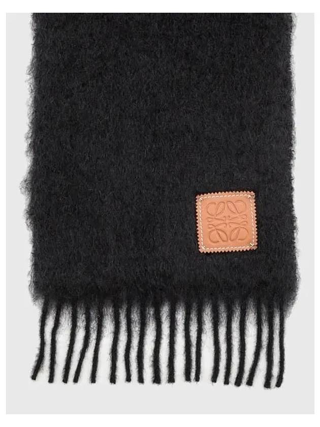 Anagram Fringe Mohair Scarf Black - LOEWE - BALAAN 2