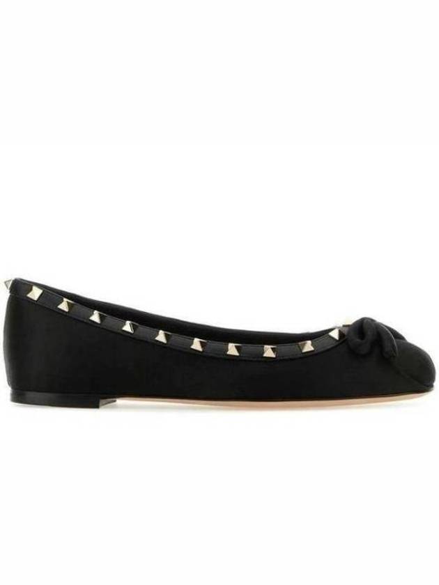 Rockstud Patent Leather Ballerina Black - VALENTINO - BALAAN 3