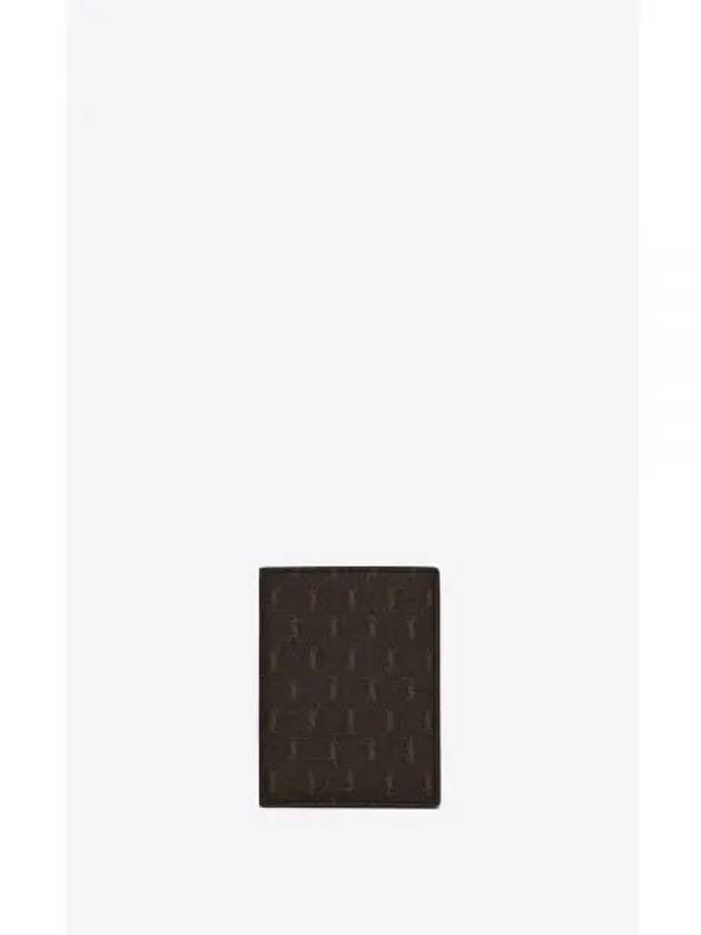 Monogram All Over Half Wallet Brown - SAINT LAURENT - BALAAN 2