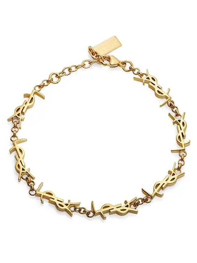 Cassandre Logo Chain Bracelet Gold - SAINT LAURENT - BALAAN 4