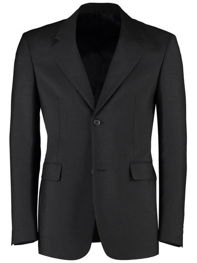 single breasted mohair wool jacket black - PRADA - BALAAN 2