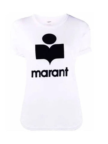 Isabel Marant KOLDI Coldy Logo Short Sleeve TShirt TS0004FA A1N09E 20WH - ISABEL MARANT - BALAAN 1