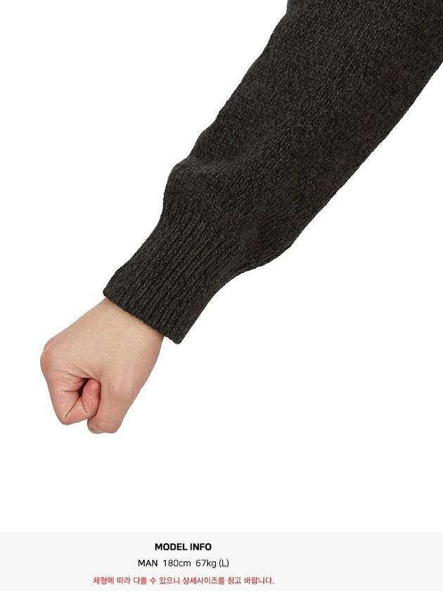 Loose Fit Crew Neck Wool Knit Top Black - STONE ISLAND - BALAAN 10