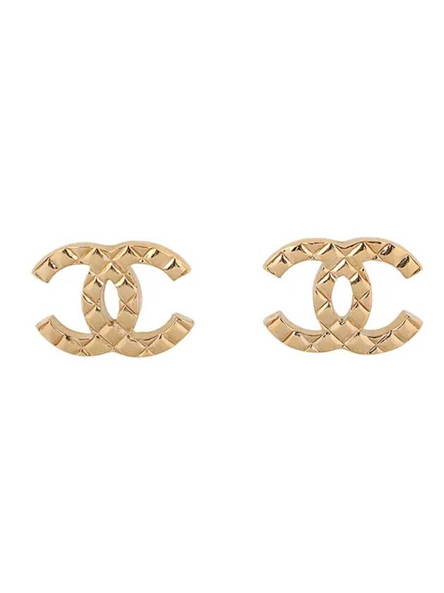 Stud Metal Earrings Gold - CHANEL - BALAAN 1