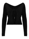 La Maille Pralu Longue Micro Charm Logo Cardigan Black - JACQUEMUS - BALAAN 2