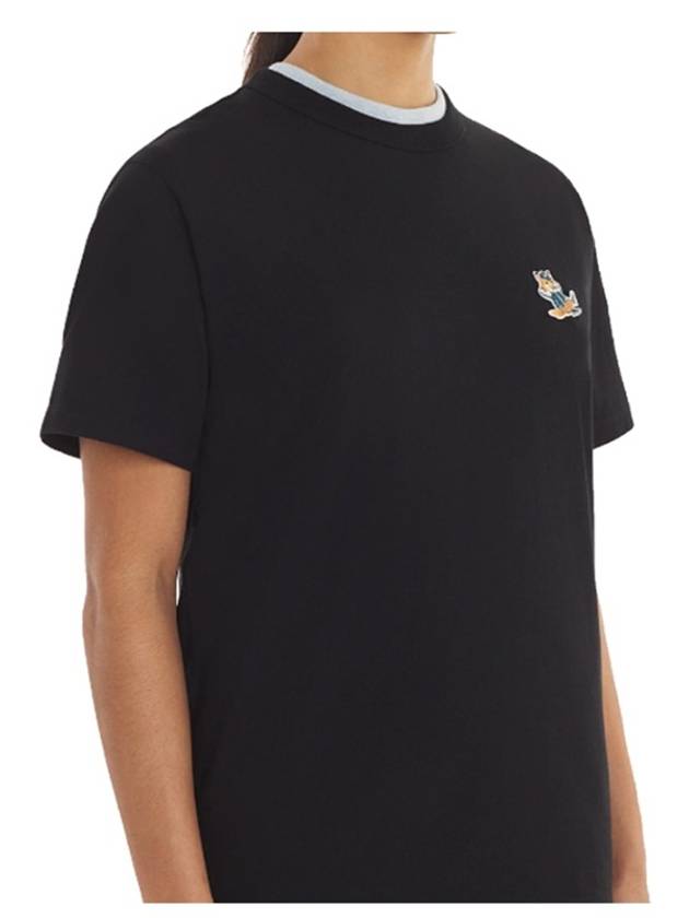 Dressed Fox Patch Short Sleeve T-Shirt Black - MAISON KITSUNE - BALAAN 4