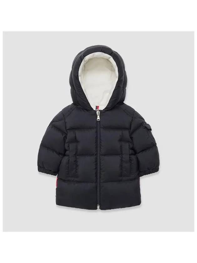 Moncler Baby MARAT Three Stripes Hooded Down Parka Navy - MONCLER - BALAAN 4