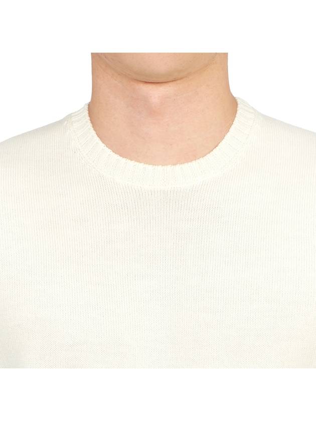 Crew Neck Wool Knit Top Ivory - DRUMOHR - BALAAN 7