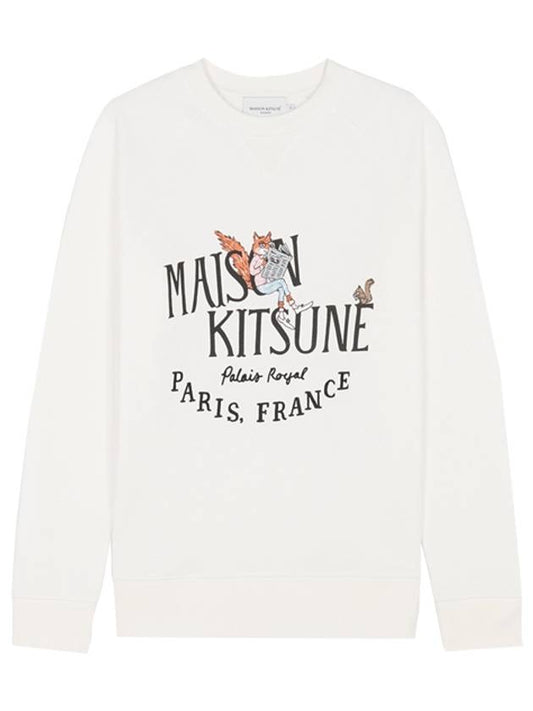 Men's Oly Palais Royal News Classic Cotton Sweatshirt Ecru - MAISON KITSUNE - BALAAN 2