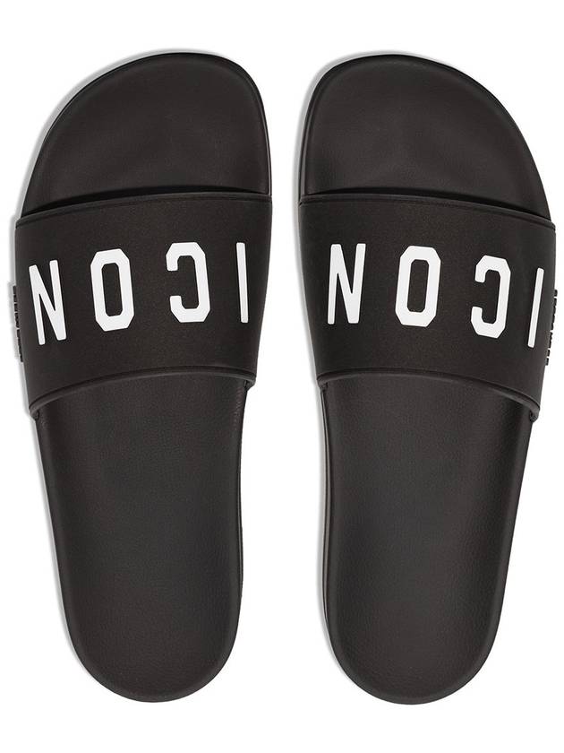 Men’s Icon Slippers Black - DSQUARED2 - BALAAN 4