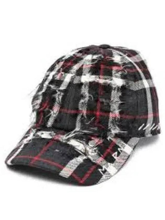 Tartan Wool Ball Cap Granite - MARNI - BALAAN 1