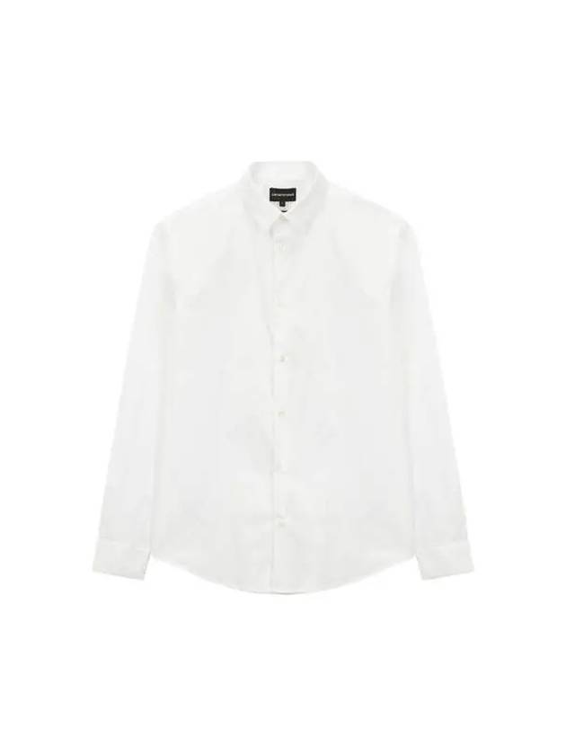 Men s Eagle Logo Stretch Formal Shirt White - EMPORIO ARMANI - BALAAN 1