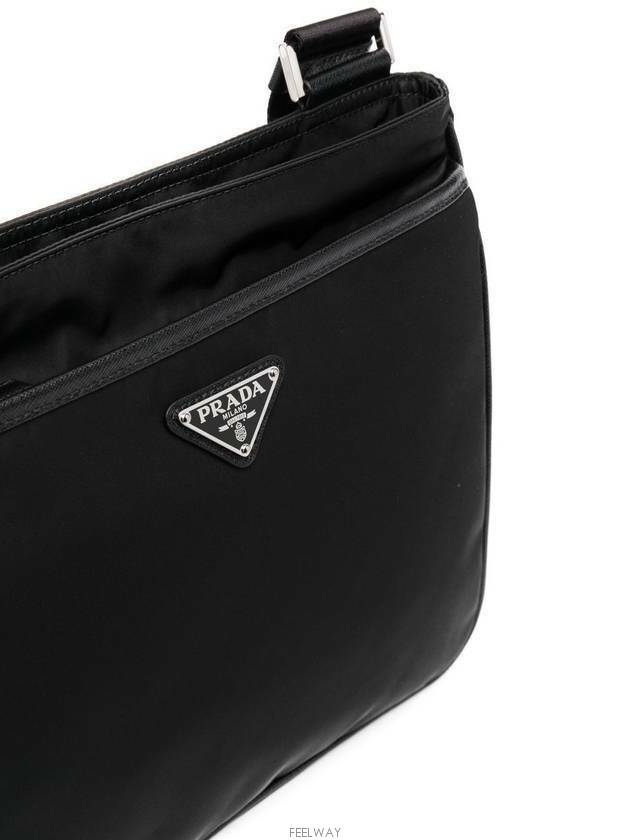 Triangle Logo Re-nylon Saffiano Leather Cross Bag Black - PRADA - BALAAN 5