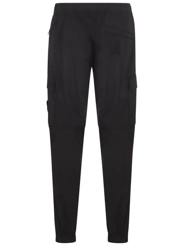 Stretch Cotton Tela Paracadute Cargo Straight Pants Black - STONE ISLAND - BALAAN 4