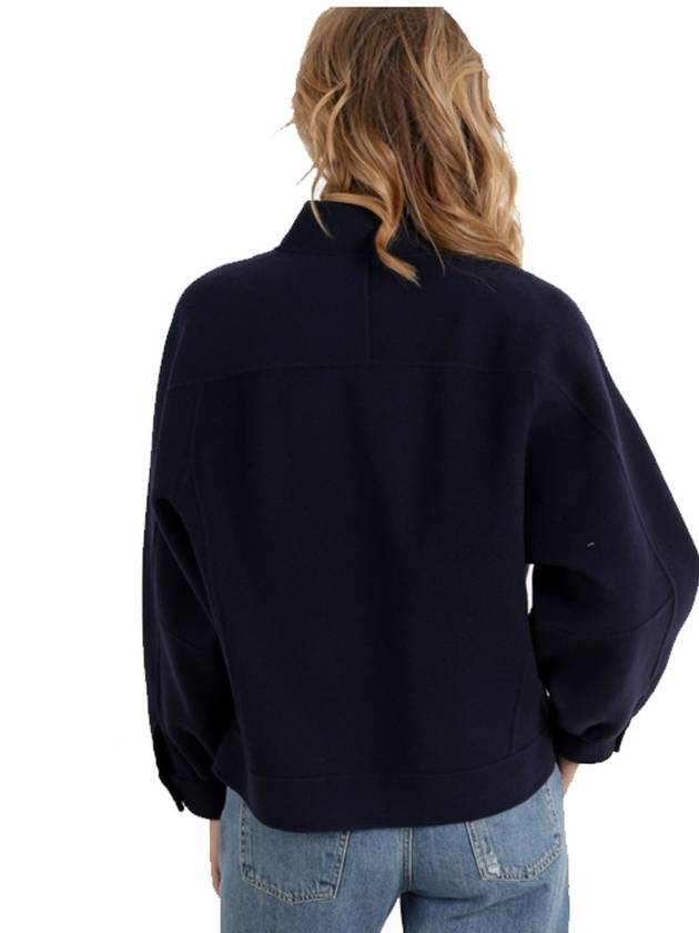 Agitare Wool Bomber Jacket Navy - MAX MARA - BALAAN 5