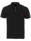 Men's Pony Slim Fit Short Sleeve Polo Shirt Black - POLO RALPH LAUREN - BALAAN 3