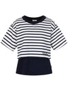 Striped Crop Layered T-Shirt MW4ME432 - P_LABEL - BALAAN 10