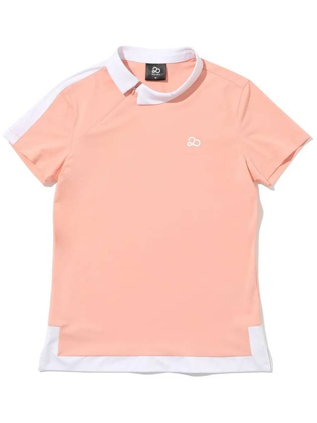 Diagonal placket short-sleeved t-shirt CORAL - 20THHOLE - BALAAN 1