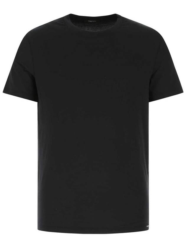 Cotton Modal Crew Neck Short Sleeve T-Shirt Black - TOM FORD - BALAAN 2