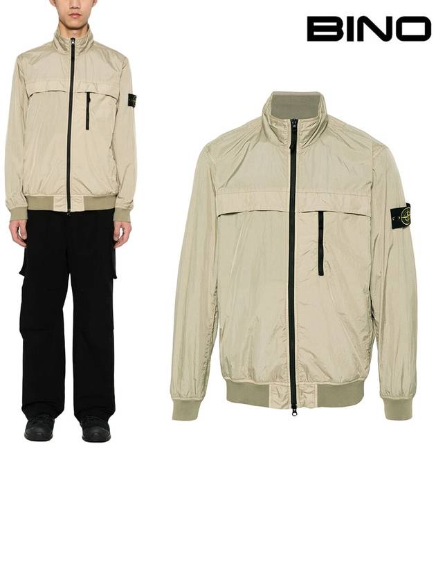 Compass Badge Pleated Windbreaker Sand - STONE ISLAND - BALAAN 2