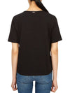 Logo Print Cotton Short Sleeve T-Shirt Black - HERNO - BALAAN 4