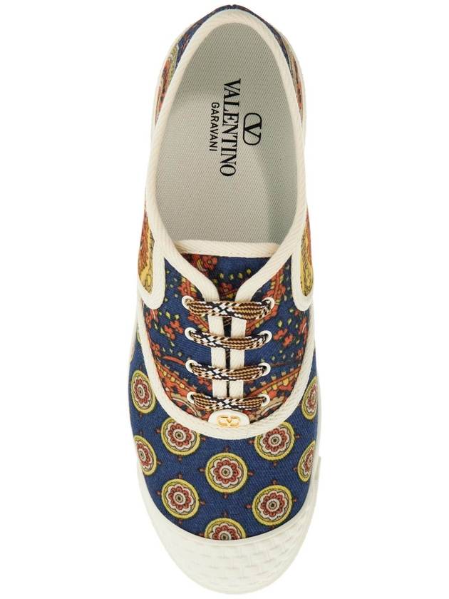 multicolor cotton sneakers with elaborate print - VALENTINO - BALAAN 2