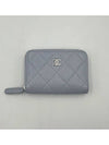 Classic zipper coin purse grained calfskin silver metal light gray AP0216 - CHANEL - BALAAN 2