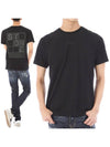 Small Logo Print Short Sleeve T-Shirt Black - STONE ISLAND - BALAAN 5