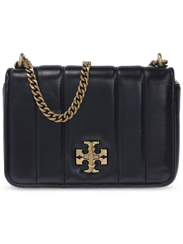 Kira Chain Leather Shoulder Bag Black - TORY BURCH - BALAAN 1