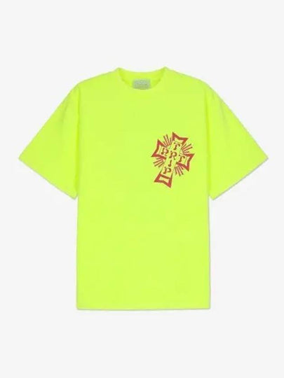 Vintage Road of Art Trip Short Sleeve T Shirt Fluoro Yellow CTAR60008FLUOROYELLOW - ARIES - BALAAN 1