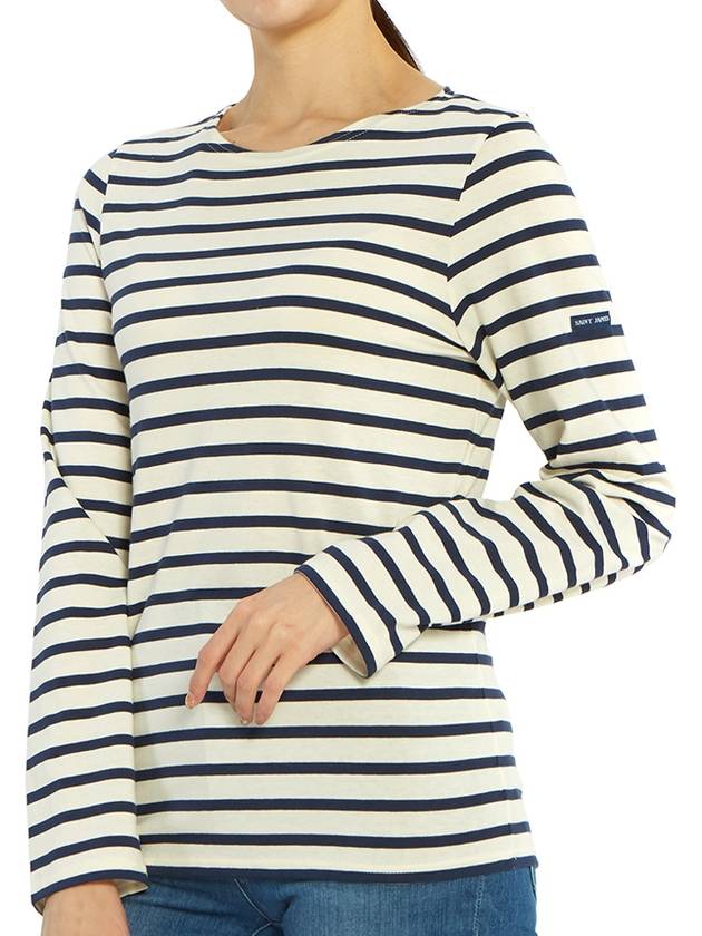 Minquiers Modern Stripe Long Sleeve T-Shirt Ecru Marine - SAINT JAMES - BALAAN 7