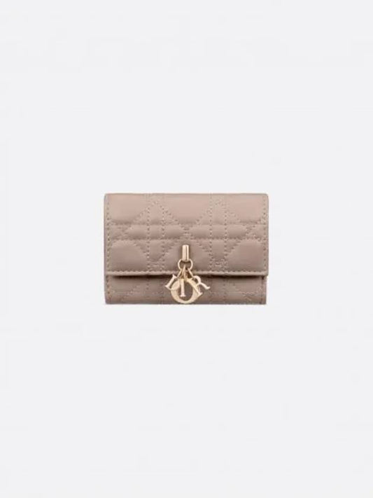 XS Lady Cannage Lambskin Half Wallet Warm Taupe - DIOR - BALAAN 2