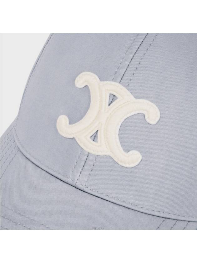 Triomphe logo patch ball cap pearl gray - CELINE - BALAAN 4