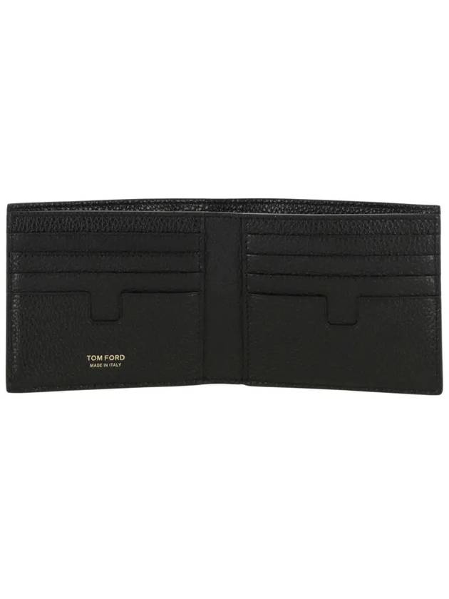 Men's T-Line Small Grain Leather Half Wallet Black - TOM FORD - BALAAN 4