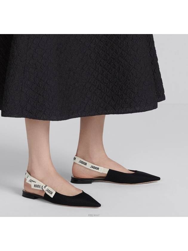 J'adior Technical Fabric Slingback Ballerina Flats Black - DIOR - BALAAN 6