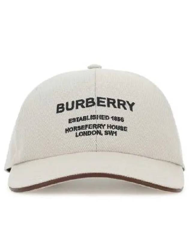 Horseferry Motif Cotton Canvas Ball Cap Ivory - BURBERRY - BALAAN 3