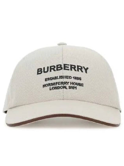 Horseferry Motif Cotton Canvas Ball Cap Ivory - BURBERRY - BALAAN 2