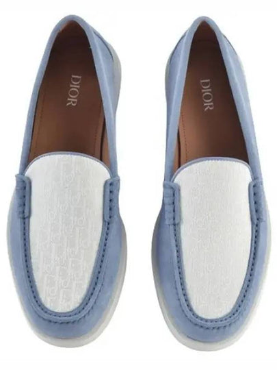 Granville Oblique Jacquard Suede Loafers Blue White - DIOR - BALAAN 2