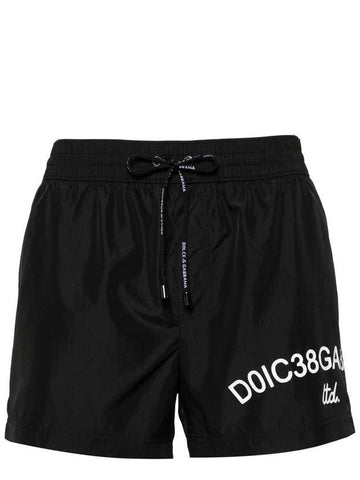 Dolce & Gabbana Swim Shorts With Drawstring And Logo Print - DOLCE&GABBANA - BALAAN 1