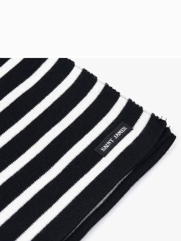 KH Duguay Stripe Muffler White Black - SAINT JAMES - BALAAN 4