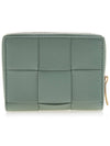 Intrecciato Zip Around Half Wallet Green - BOTTEGA VENETA - BALAAN 4