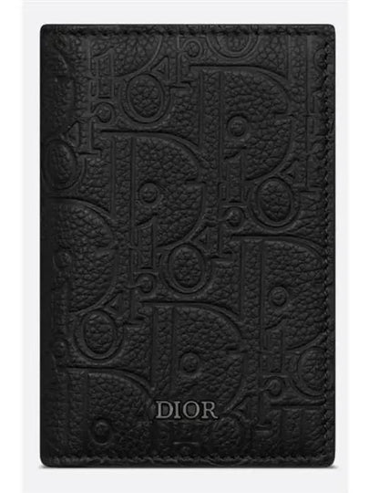 Dior Vertical Bifold Leather Card Wallet Black - DIOR - BALAAN 2