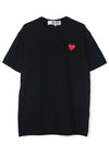 Play Red Heart Waffen Short Sleeve T-Shirt Black P1 T108 1 - COMME DES GARCONS PLAY - BALAAN 2