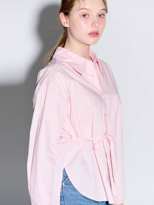 Women's Loose Fit Strap Detail Shirt Pink - OPENING SUNSHINE - BALAAN 2